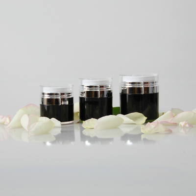 E-commerce ready Silver Black PP Durable Skincare Jar/Caps Include