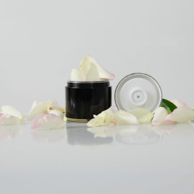 Silver Black PP Durable Skincare Jar / Caps 15ml 30ml 50ml
