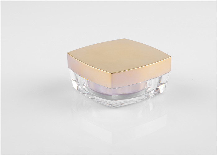 High Quality Cosmetic Package container Double Wall 50g Square Acrylic Cream Jar