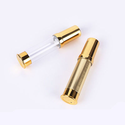 5ML 10ML goud gefixeerd zilveren plastic PP luchtloze pomp lotion fles cosmetische verpakking